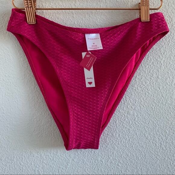 NWT Xhilaration High Cut Pink Mermaid Scale Bottom Medium - Picture 1 of 6